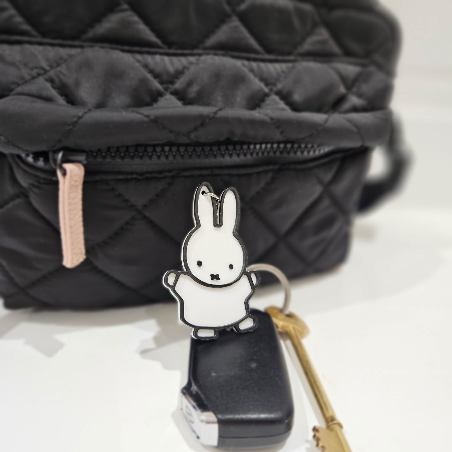 Cute Bunny Rabbit Flat Keyring
