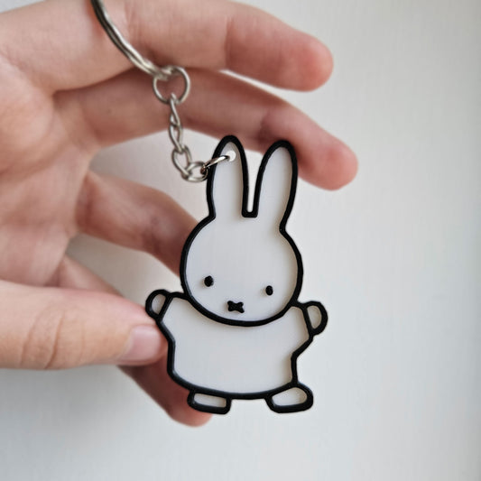Cute Bunny Rabbit Flat Keyring
