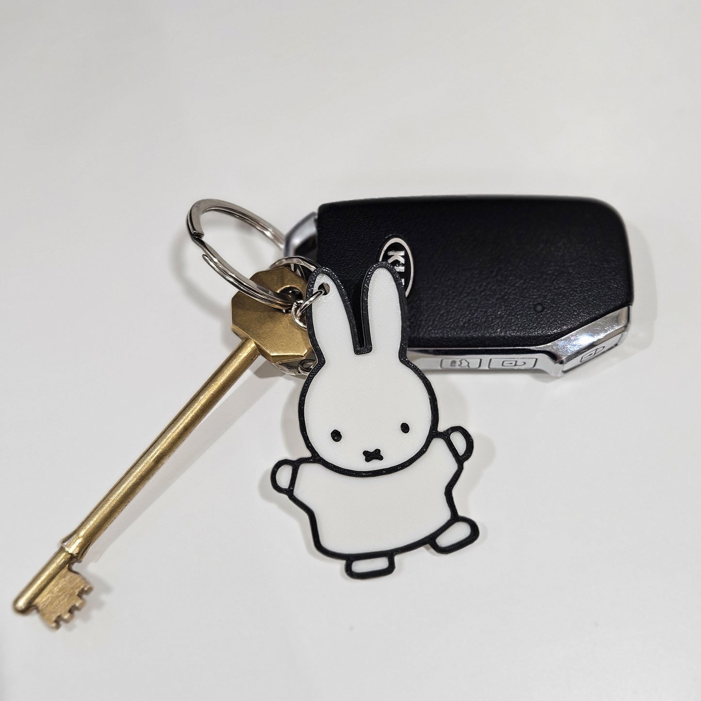 Cute Bunny Rabbit Flat Keyring